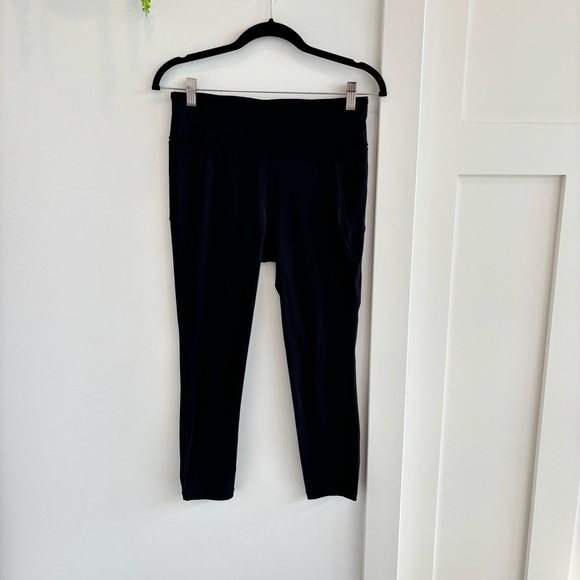 Lululemon Speed Tight Black Cropped High Waist Leggings Pockets Women's Size 8 - Picture 1 of 13